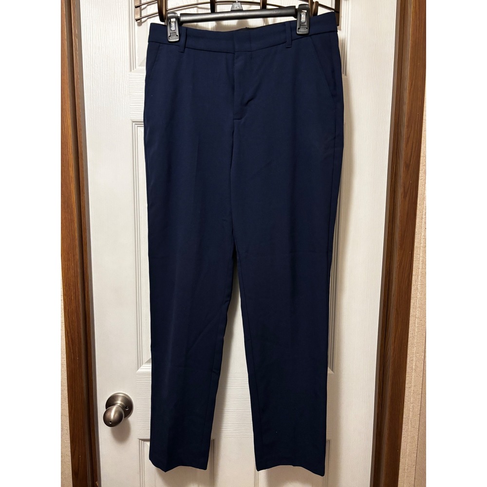 Van Heusen Navy Blue Flat Front Dress Pants Straight Leg Size 16 Husky Robusto